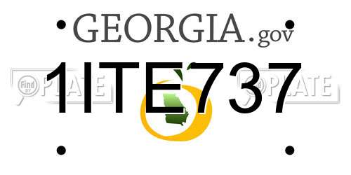 1ITE737 Georgia License Plate