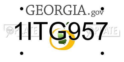 1ITG957 Georgia License Plate