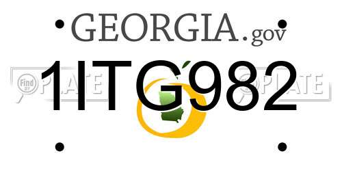 1ITG982 Georgia License Plate