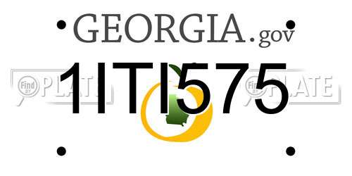 1ITI575 Georgia License Plate