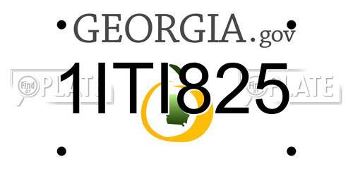 1ITI825 Georgia License Plate