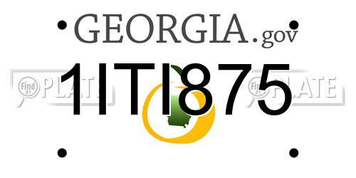 1ITI875 Georgia License Plate