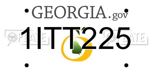 1ITT225 Georgia License Plate