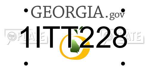 1ITT228 Georgia License Plate