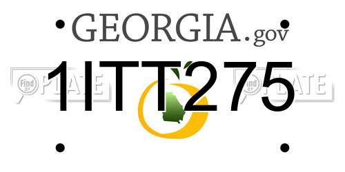 1ITT275 Georgia License Plate