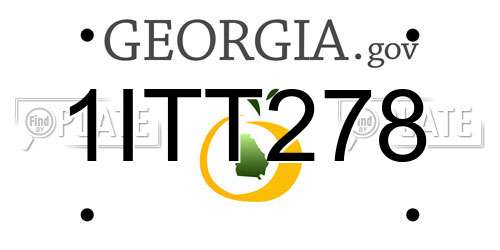 1ITT278 Georgia License Plate