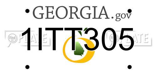 1ITT305 Georgia License Plate
