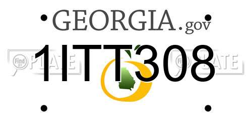 1ITT308 Georgia License Plate