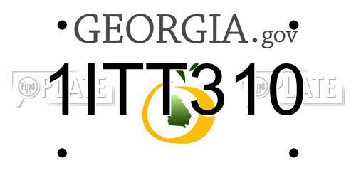 1ITT310 Georgia License Plate