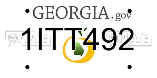 1ITT492 Georgia License Plate