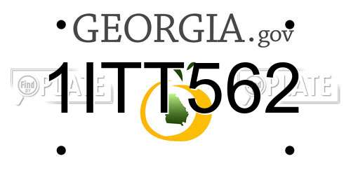 1ITT562 Georgia License Plate