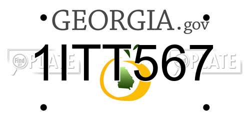 1ITT567 Georgia License Plate