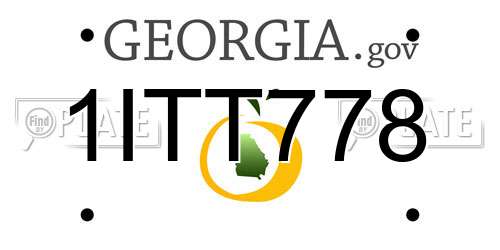 1ITT778 Georgia License Plate