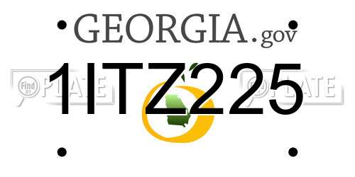 1ITZ225 Georgia License Plate