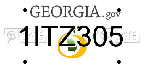 1ITZ305 Georgia License Plate