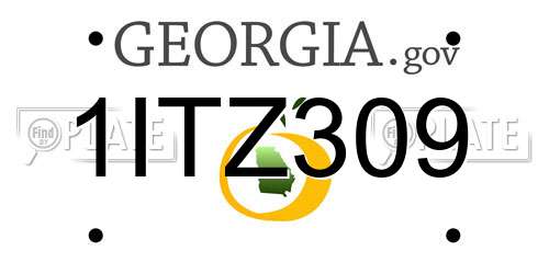 1ITZ309 Georgia License Plate