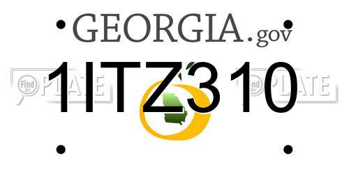 1ITZ310 Georgia License Plate