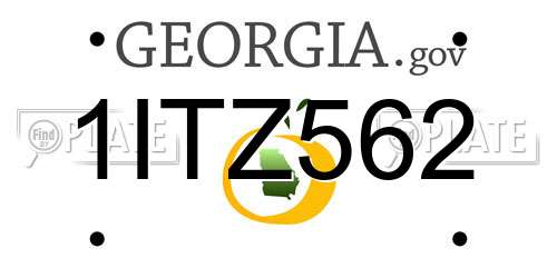 1ITZ562 Georgia License Plate