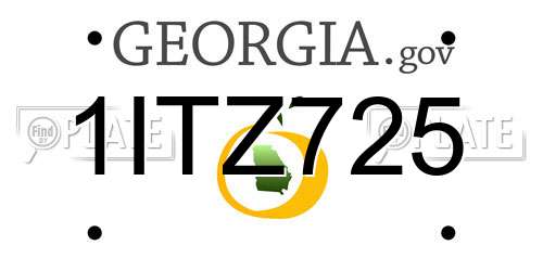 1ITZ725 Georgia License Plate