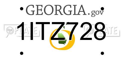1ITZ728 Georgia License Plate