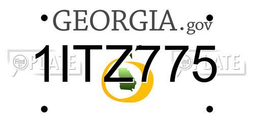1ITZ775 Georgia License Plate