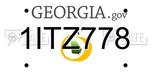 1ITZ778 Georgia License Plate