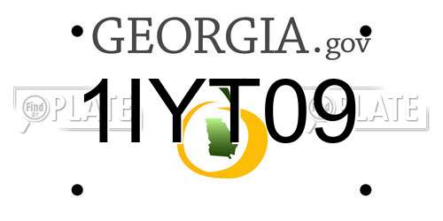 1IYT09 Georgia License Plate
