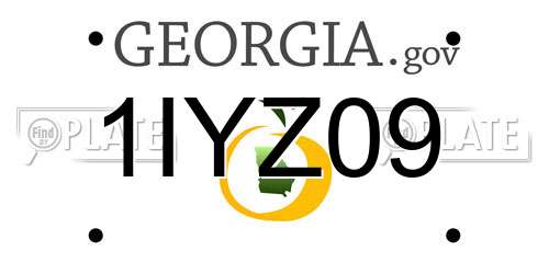 1IYZ09 Georgia License Plate