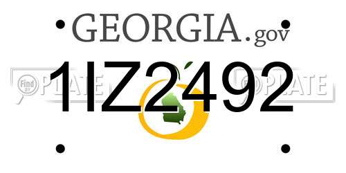 1IZ2492 Georgia License Plate