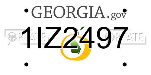 1IZ2497 Georgia License Plate