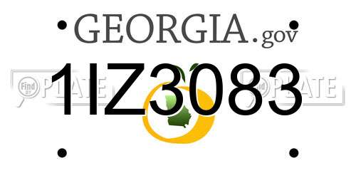 1IZ3083 Georgia License Plate