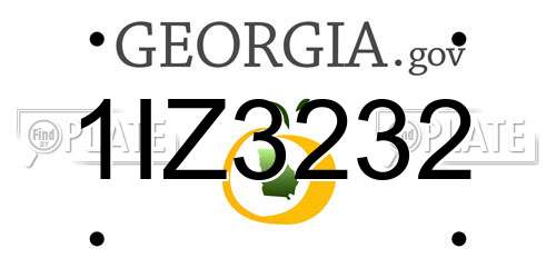 1IZ3232 Georgia License Plate