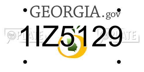 1IZ5129 Georgia License Plate