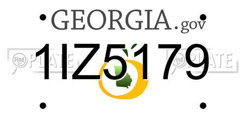 1IZ5179 Georgia License Plate