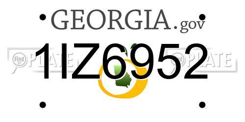 1IZ6952 Georgia License Plate