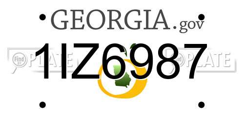 1IZ6987 Georgia License Plate