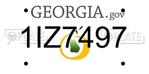 1IZ7497 Georgia License Plate