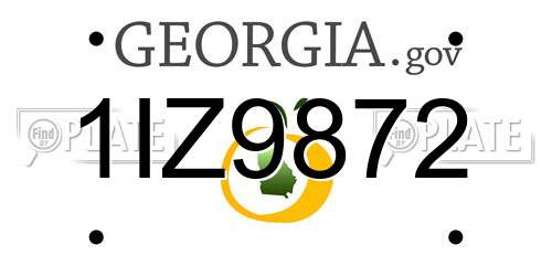 1IZ9872 Georgia License Plate