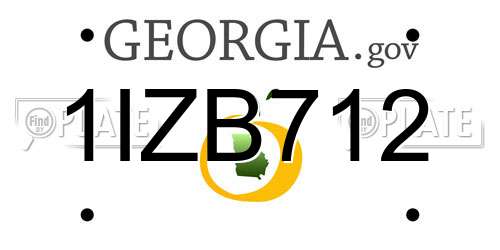 1IZB712 Georgia License Plate