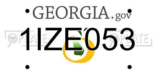 1IZE053 Georgia License Plate