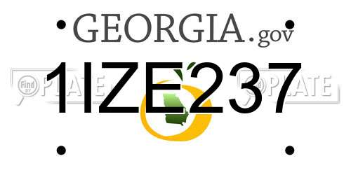 1IZE237 Georgia License Plate