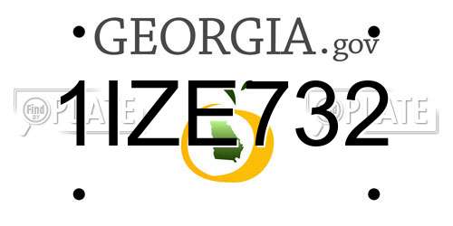 1IZE732 Georgia License Plate