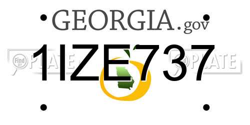 1IZE737 Georgia License Plate