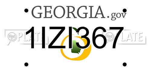 1IZI367 Georgia License Plate