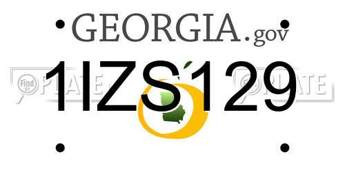 1IZS129 Georgia License Plate