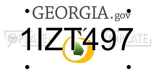 1IZT497 Georgia License Plate