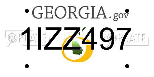 1IZZ497 Georgia License Plate