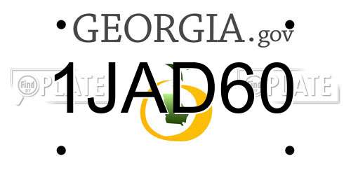 1JAD60 Georgia License Plate