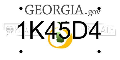 1K45D4 Georgia License Plate