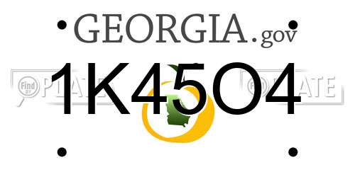 1K45O4 Georgia License Plate